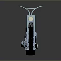 Custom Chrome Motorcycle With Shiny Engine Frame Black Seat And Floor Reflection
