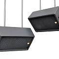 Black Hanging Speakers With Sleek Suspended Design And Mounted Setup Details