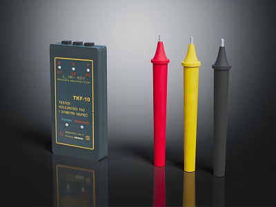 TKF 10 Digital Insulation Tester With Three Colored Test Probes Kit For Electrical Testing 3d model