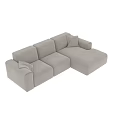 Modern Beige L Shaped Two Seater Sofa With Soft Cushions And Comfortable Design 3d model