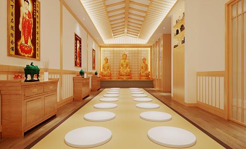 Buddha Hall Buddha Statues 3d model