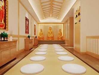 Buddha Hall Buddha Statues 3d model