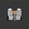 Ergonomic Airplane Interior Seats Design With White Cushions And Light Gray Armrests