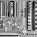 Modern Bathroom Accessories With Various Drain Grates And Decorative Strips 3d model