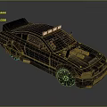 Post Apocalyptic Rusty Car With Mounted Weapons And Armored Exterior 3d model