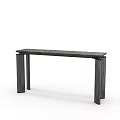 Modern Minimalist Dark Wooden Dining Table With Rectangular Tabletop And Sturdy Legs 3d model