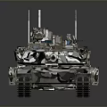 Modern Armored Military Vehicle With Camouflage Paint Antenna And Cannon Design