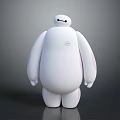 Cute Big Hero 6 Baymax Plush Doll With White Body And Pink Accents