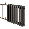 Black Cast Iron Column Radiator With Brass Fittings For Efficient Home Heating