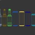 Assorted Beer Bottles And Cans In Various Colors Arranged Neatly On White Background