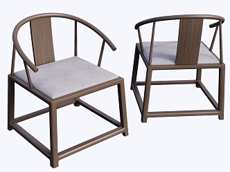 New Chinese Style Tea Chair Single Chair Dining Chair 3d model