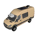 White Commercial Van With Roof Equipment And Side Windows Design
