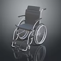 Modern Wheelchair With Gray Seat Metal Frame Armrests Footrests And Silver Wheels
