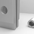 Metallic Mechanical Components With Two Shiny Blocks And A Bolt 3d model