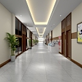 Traditional Chinese Hospital Aisle 3d model