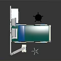 Hospital Medical Bed With Multiple Monitor Displays And Adjustable Equipment Arm