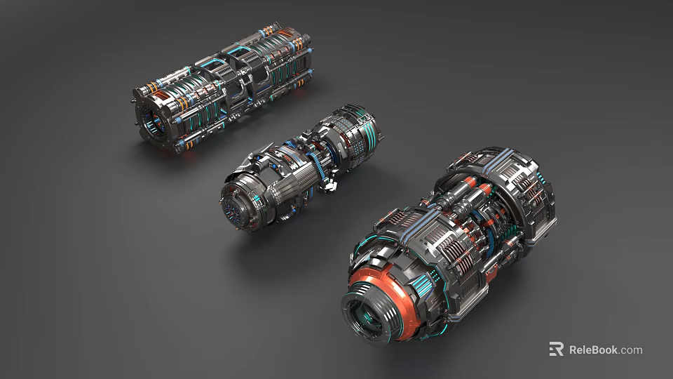 High Tech Smart Machines Showcasing Intricate Mechanical Designs And Colorful Elements 3d model 