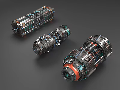 Modern Sci-Fi Equipment Sci-Fi Parts 3d model