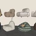 Single Sofa Lazy Sofa 3d model