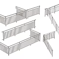 Various Types of Railings Featuring Structural Design Sketches and Different Configurations