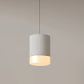 Cylindrical Gray Pendant Light With Warm Glow For Modern Interior Spaces 3d model
