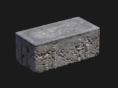 Natural Stone and Wood Building Block with Rough Surface Texture and Solid Structure 3d model