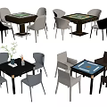 Modern Mahjong Table and Chair Mahjong Table Chess and Card Table 3d model