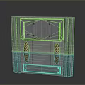 Industrial Gray Metal Structure With Yellow Black Warning Stripes And Paneled Surface Design