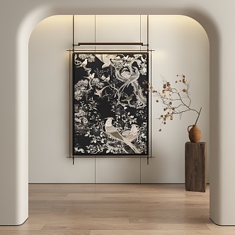 New Chinese Hanging Paintings 3d model