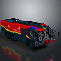Large Red Fire Truck With Yellow And Blue Stripes Number 12 Fire Service Vehicle
