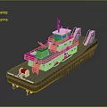 Military Patrol Boat Equipped With Deck Mounted Weapon Systems And Navigation Tools 3d model