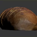 Freshly Baked Long Loaf Bread With Golden Brown Crust And Slash Marks
