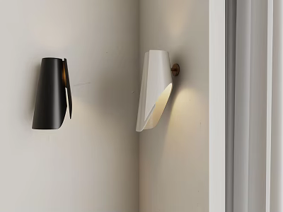 Modern Black and White Wall Lamps with Sleek Design for Interior Lighting 3d model
