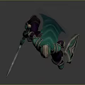 Man In Armored Warrior Gear Holding Sword And Shield Standing Confidently