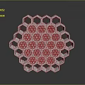 Hexagonal Honeycomb Structure With 3D Geometric Design And Transparent Elements