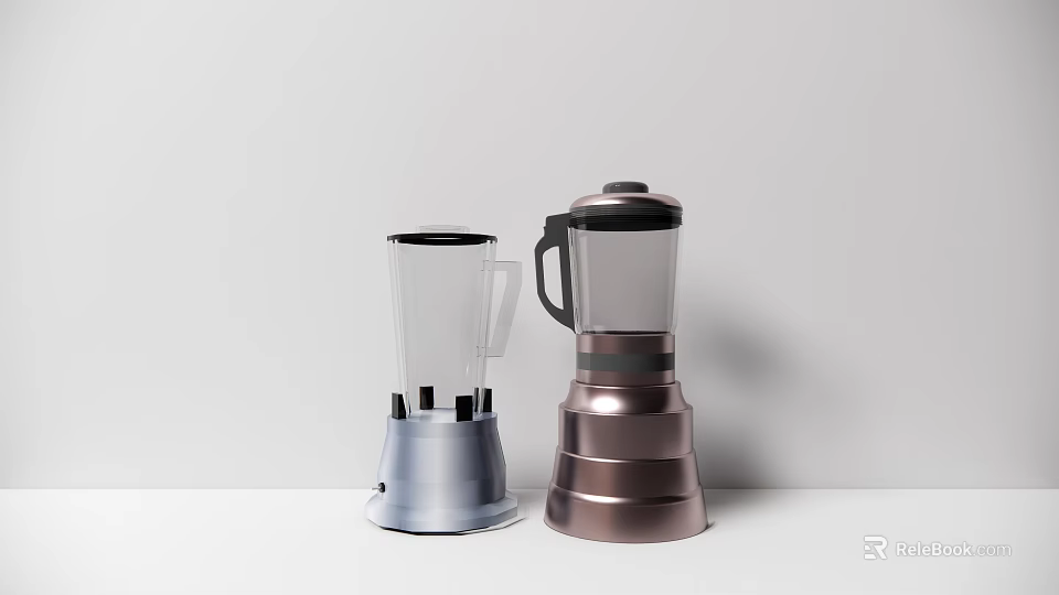 Modern Kitchen Blenders In Silver And Brown For Home Counter Use 3d model 