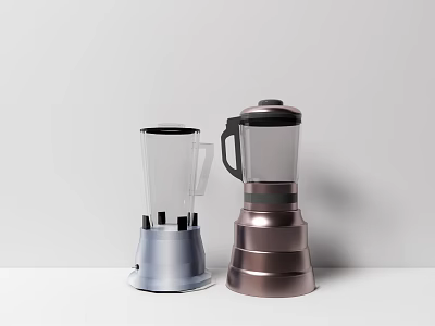 Modern Kitchen Blenders In Silver And Brown For Home Counter Use 3d model