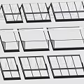 casement window sliding window sill window glass window 3d model