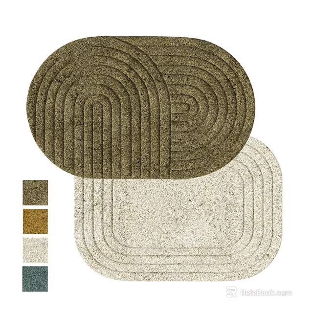 Square Carpet With Concentric Circle Pattern And Various Color Options For Home Decor 3d model 
