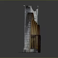 Gothic Entrance Gate Featuring Stone Arch Carved Walls And Decorative Columns