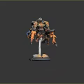 Mechanical Game Movie Character With Flame Arms Cannon And Colorful Decorative Base