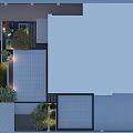 Terrace Garden Landscape Design With Trees Plants Lighting And Patio Tiles