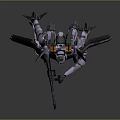 Mechanical Sci Fi Warrior Character With Armored Wings And Heavy Assault Rifle