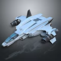 3D Rendered Futuristic Silver White Spaceship Model Featuring Streamlined Design And Large Engines