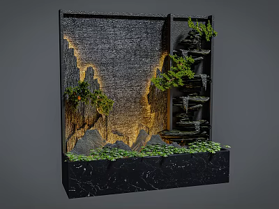 Modern landscape sketch 3d model