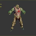 Game Movie Character With White Mechanical Armor Red Core Standing In Battle Pose
