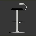 Modern Bar Stool With Black Seat Silver Metal Frame And Footrest