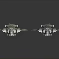 Two Green And Gray Futuristic Sci-Fi Fighter Jets With Advanced Design And Detailed Structure