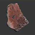 Natural Red Stone With Purple Specks And Rough Textured Surface For Decorative Use