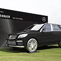 Mercedes Benz Car Display Event With Outdoor Stage And Indoor Venue Setup